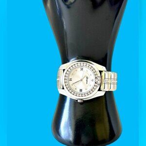 Brighton Dana Point Watch! Silver coated with crystals. Vintage new battery